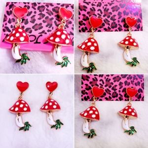 Gold filled mushroom heart earrings